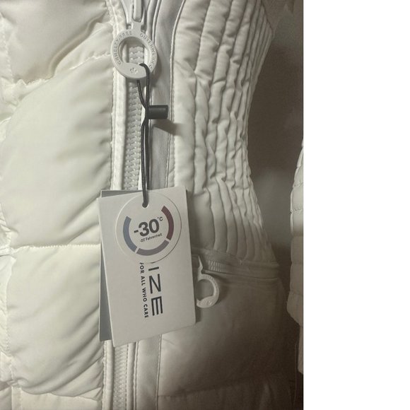 NEW Winter Faux Fur-Trimmed Vegan Leather Hooded Parka White  Puffer Jacket Coat - Picture 4 of 10